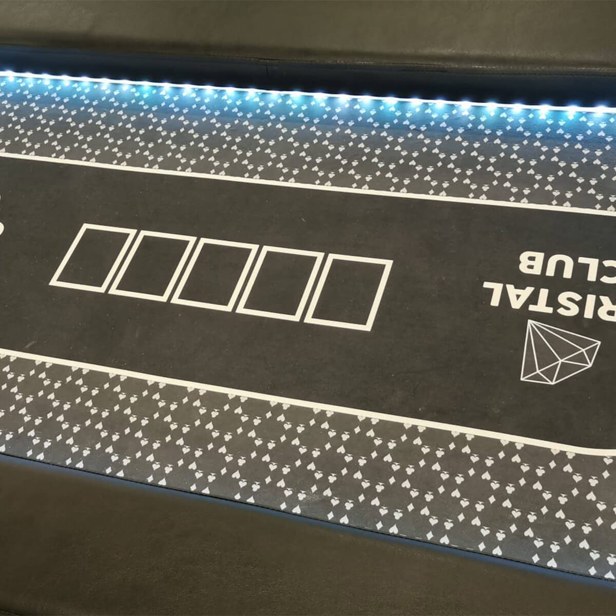 Fama-Casino-stol-do-pokera-5-006 Stół do pokera sukno premium, wysoka banda z przeszyciem + LED, stelaż składany