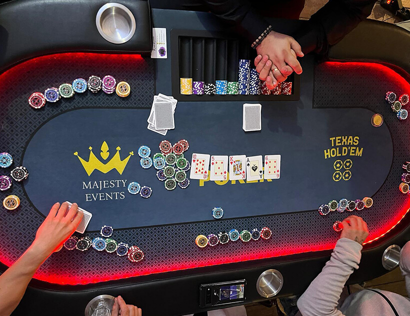Fama_Casino_poker_premium_led_16 Stół do pokera sukno premium, wysoka banda z przeszyciem + LED, stelaż składany