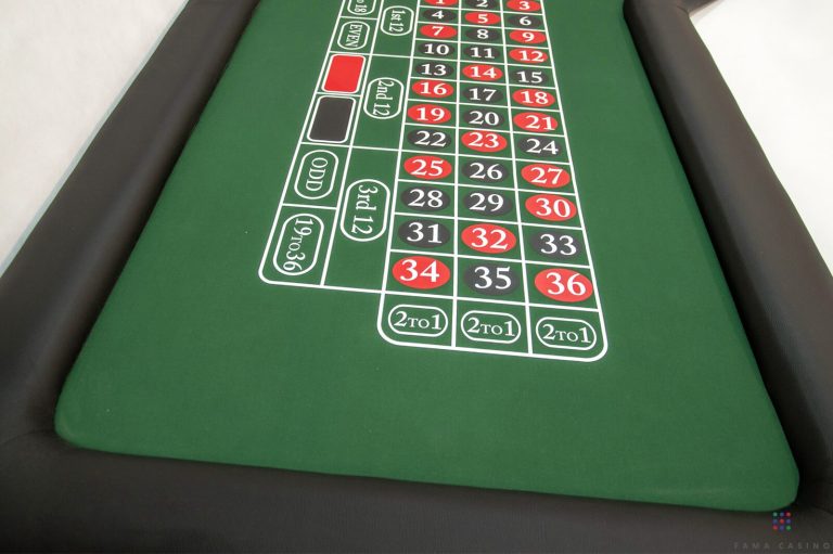 A roulette table made by Fama Game Tables
