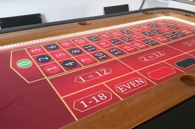 A roulette table made by Fama Game Tables
