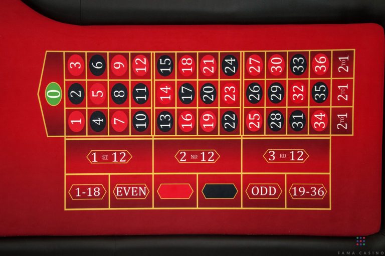 A roulette table made by Fama Game Tables