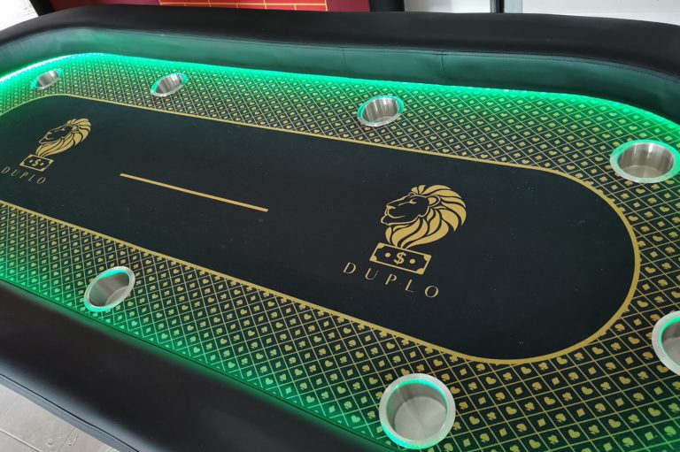 A poker table made by Fama Game Tables