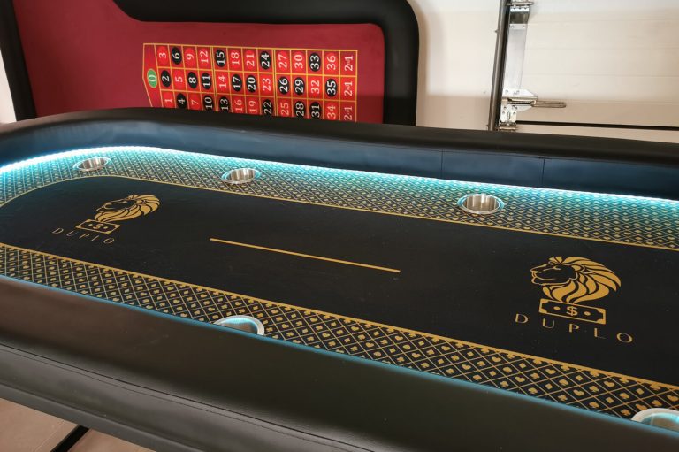 A poker table made by Fama Game Tables