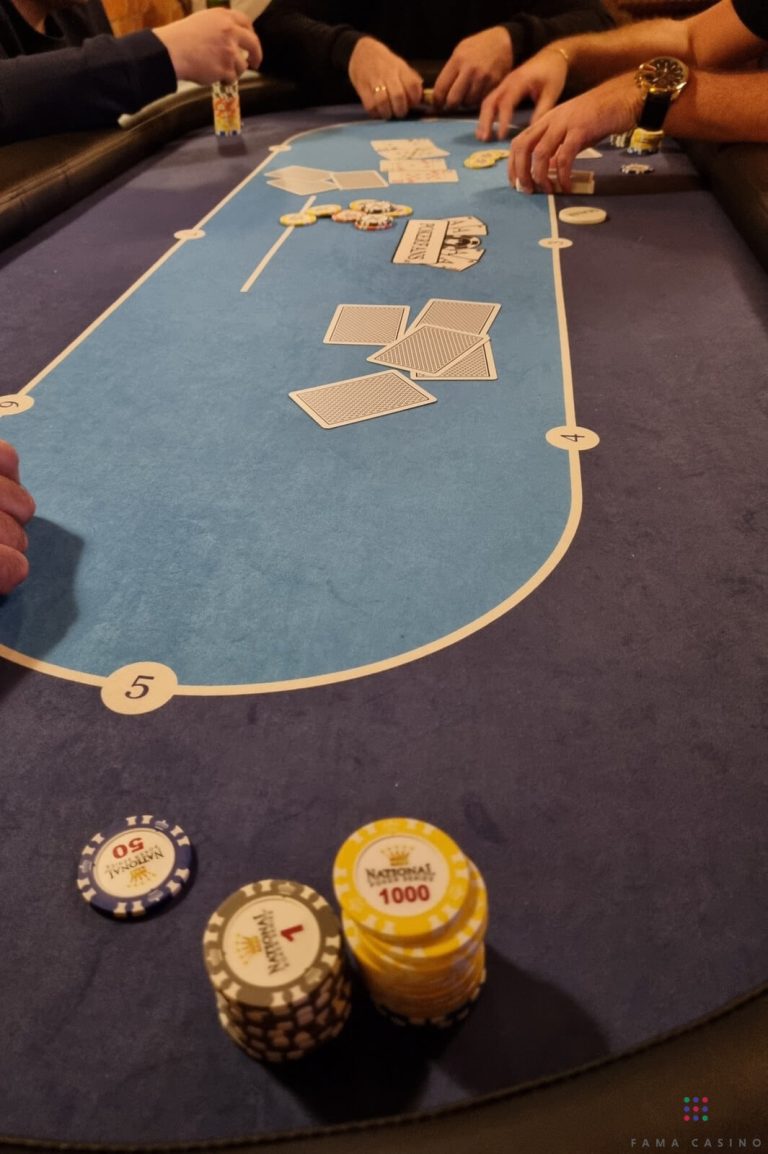 A poker table made by Fama Game Tables