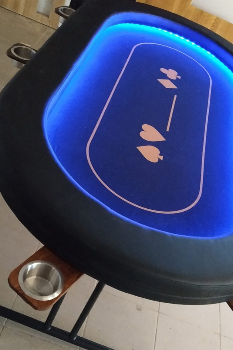 A poker table made by Fama Game Tables