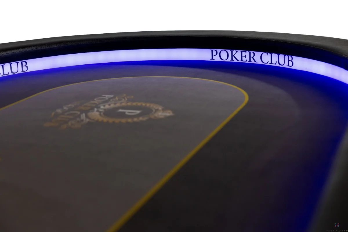 Wysoka banda stołu pokerowego z podświetleniem LED i nadrukiem